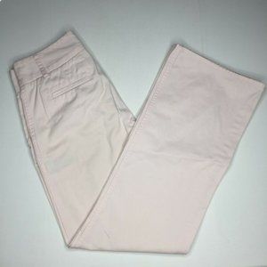 AC J.Crew Off White Pale Pink Zipper Pants Cotton Women's Dress 0 Zero Size